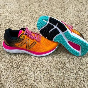 New Balance Fresh Foam 680 Running Shoes #W680YW7 Tangerine/Black/Pink Sz 11
